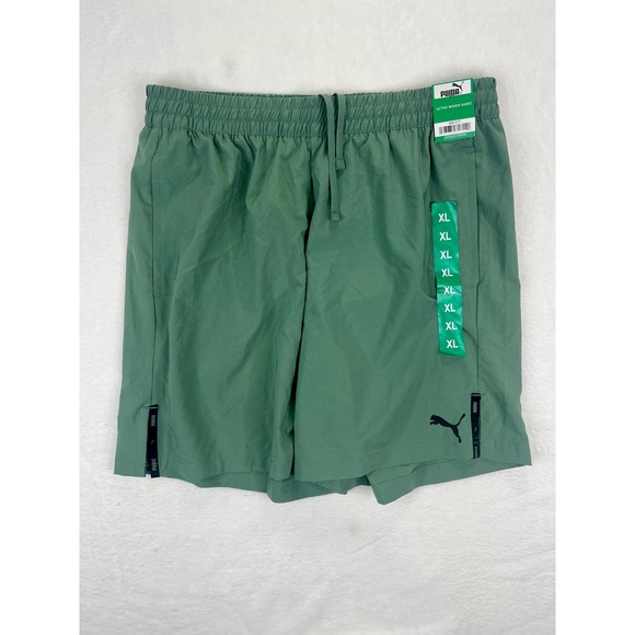 Puma Active Woven Shorts Mens XL Green Running Gym Workout New - Picture 1 of 5